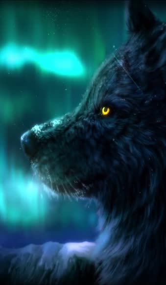 Download iPhone  Android Aurora Wolf Free Phone Live Wallpaper
