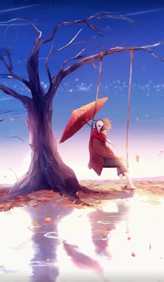 Download iPhone  Android Swing Umbrella Anime Phone Live Wallpaper