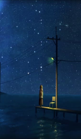 Download iPhone  Android Night Jetty Night Nature Anime Phone Live Wallpaper