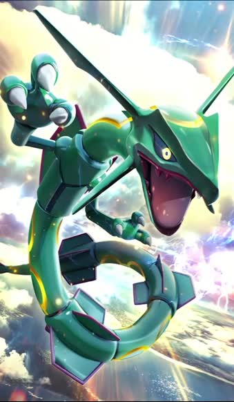 Download iPhone and Android Rayquaza Pokemon Phone Live Wallpaper