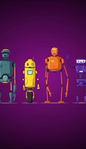 Download iPhone and Android Happy Robots Funny Phone Live Wallpaper