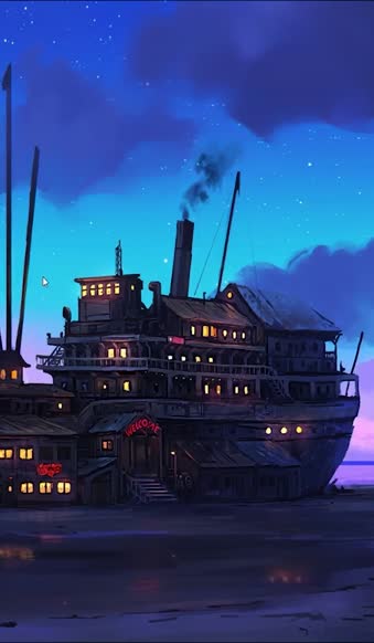 Download iPhone and Android Fantasy Ship Hotel Phone Live Wallpaper