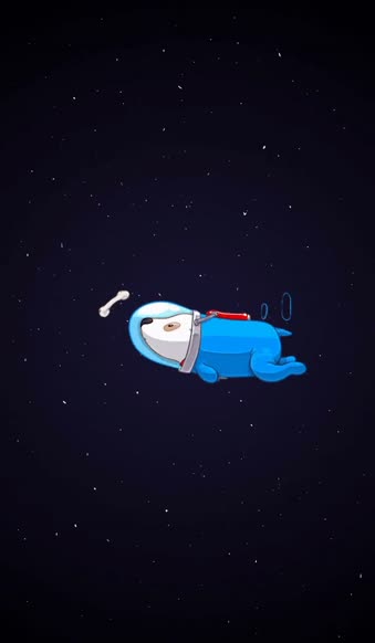 Download Dog Chasing Bone In Space Live Wallpaper To iPhone And Android Phones