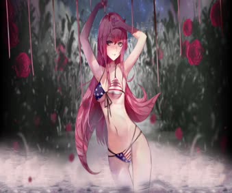 Download Anime Zero Two Swimsuit Girl Animated Wallpaper