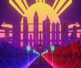 Download Sunrise In Neon City Live Wallpaper