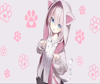 Download Anime Cat Hoody Live Wallpaper