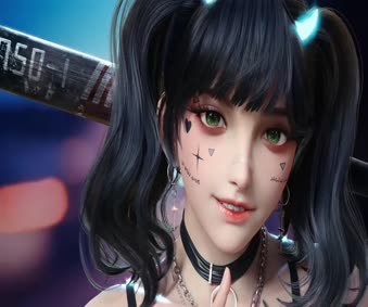 Download 2K Beautiful Anime Girl With Tattoo Live Wallpaper
