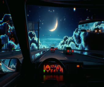 Download 2K Highway Drive Moon Night Cloud Scenery Live Wallpaper
