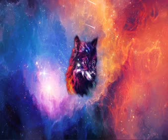Download Live Epic Galaxy Wolf Wallpaper