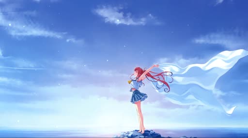 Download Anime Ocean View Lively Wallpaper