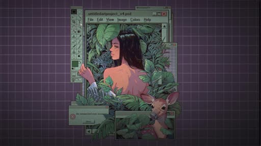 Download Green Nature Retro Girl